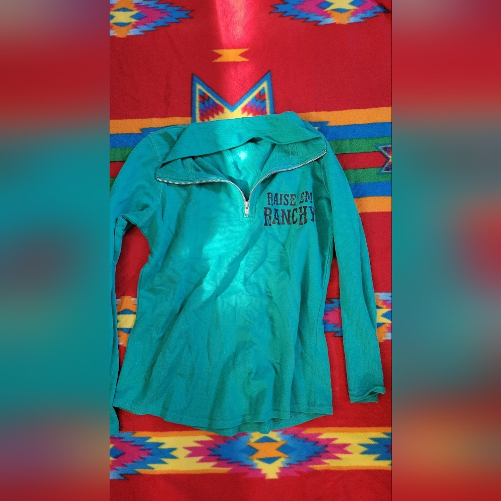 Womens Western 3/4 zip shirt